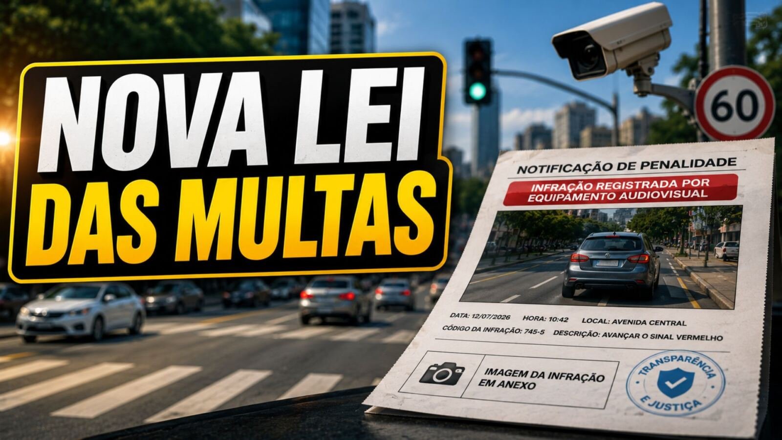 PL 544/26 prevê foto da infração em notificações de multas por câmeras e avança na Câmara para reforçar a defesa dos motoristas brasileiros.