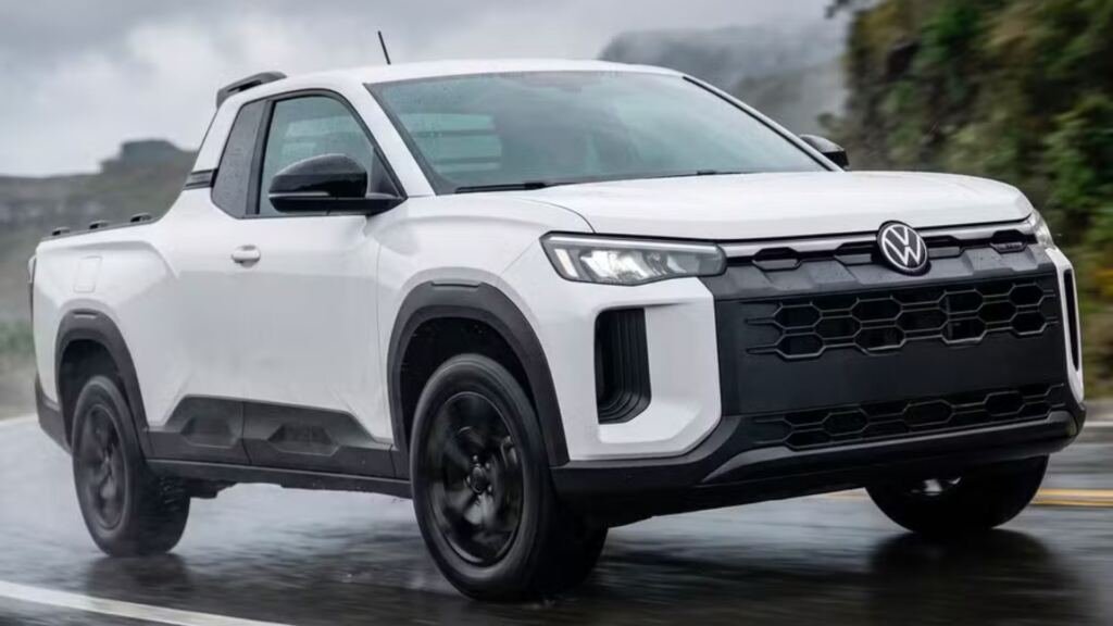 Volkswagen Tukan chega em 2027 com motor 1.6, suspensão reforçada, 76% de peças nacionais e versão híbrida para rivalizar com a Strada.