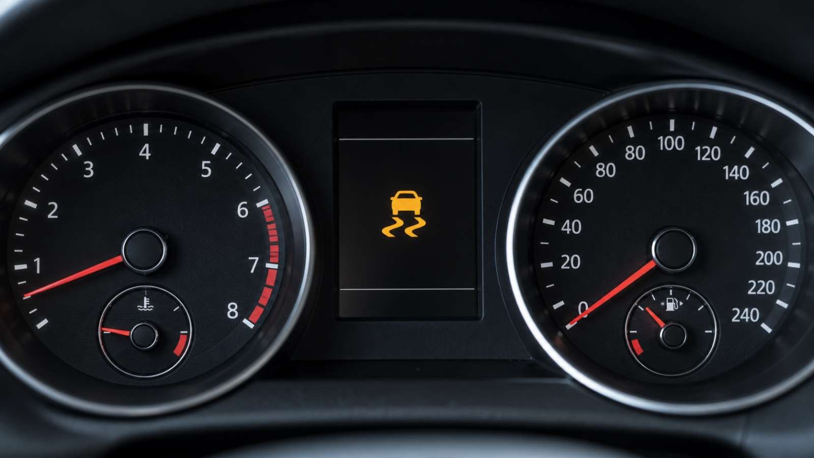 Indicador de controle de estabilidade em painel de carro