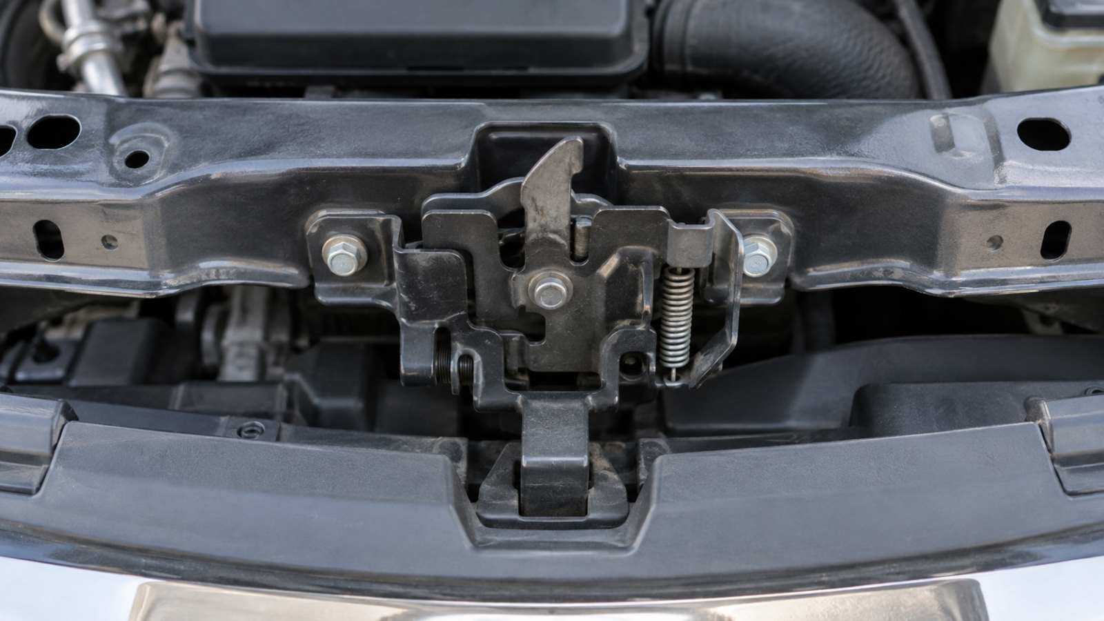 Mecanismo de trava do capô de um automóvel